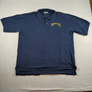VTG Blue Georgia Tech Polo Shirt J Wesley Hanes Tag Embroidered Mens 2XL